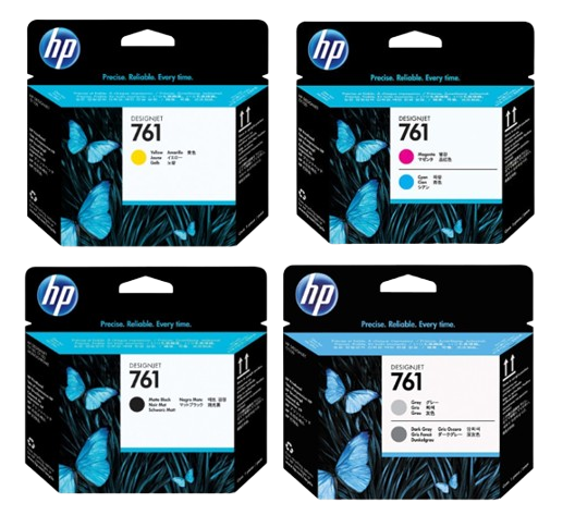 HP 761 Yellow/  Magenta & Cyan/ Gray & Dark Gray/ Matte Black & Matte Black  Printhead (for Mono & Color model)