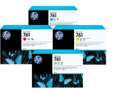 HP 761 400ml Yellow/ Magenta/  Cyan/ Gray Ink Cartridges