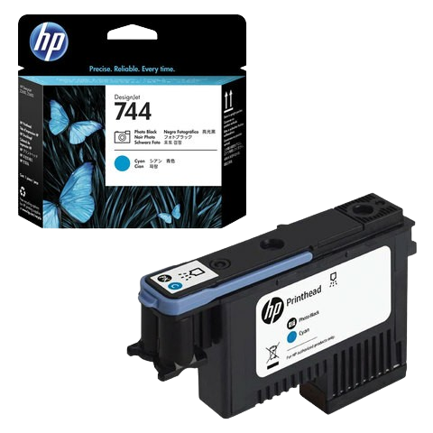 HP 744 Matte Black & Red/ Magenta & Yellow/  Photo Black & Cyan Print head