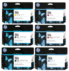 HP745 130-ml Cyan/ Magenta/ Yellow/ Red Chromatic/ Photo Black/ Matte Black Ink Cartridge