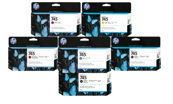 HP745 130-ml Cyan/ Magenta/ Yellow/ Red Chromatic/ Photo Black/ Matte Black Ink Cartridge