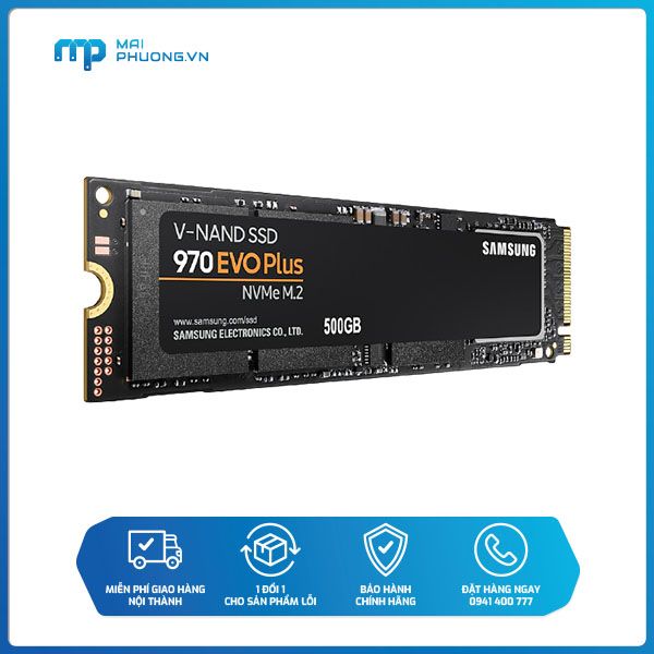 Ổ cứng SSD Samsung 970 EVO Plus 500GB M.2 PCIe NVMe 3x4 (Đọc 3500MB/s - Ghi 2300MB/s) - MZ-V7S500BW