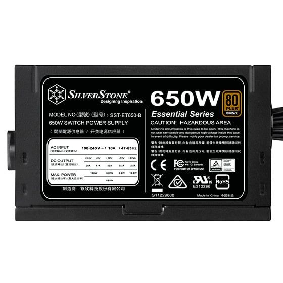 Nguồn Máy Tính Silverstone Strider 80 Plus Bronze 650W SST-ET650-B