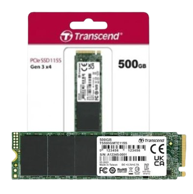 Ổ cứng SSD 250GB/ 500GB/ 1TB/ 2TB SSD115S M.2 PCIe Transcend (Seq R/W: 1,600/1100MB/s)