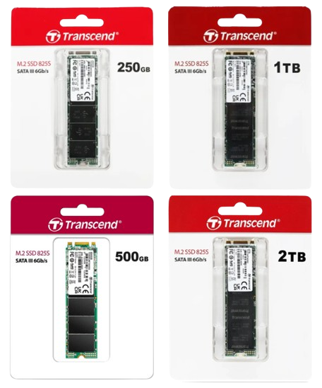 Ổ cứng SSD 250GB/500GB/ 1TB/ 2TB SSD825S M.2 2280 SATA3 Transcend (Seq R/W: 500/330MB/s)