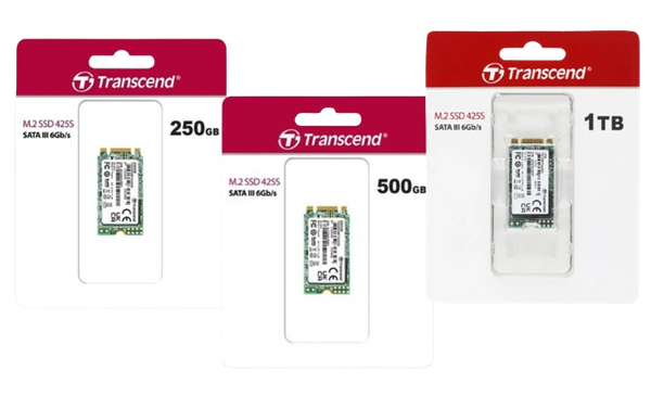 Ổ cứng SSD 250GB/500GB/ 1TB SSD425S  M.2 2242, SATA3 Transcend (Seq R/W: 500/330MB/s)