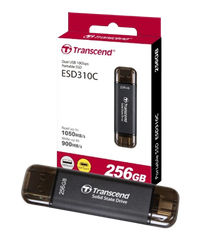 Ổ cứng di động SSD Transcend ESD310P, 256GB/ 512GB/  1TB/ 2TB USB 10Gbps Type C/A, up to 1050 MB/s hồng, bạc, xanh