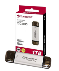 Ổ cứng di động SSD Transcend ESD310P, 256GB/ 512GB/  1TB/ 2TB USB 10Gbps Type C/A, up to 1050 MB/s hồng, bạc, xanh