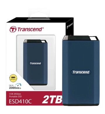 Ổ cứng di động SSD Transcend 1TB/ 2TB/ 4TB , External SSD, ESD410C, USB 20Gbps, Type C, up to 2,000 MB/s, shock proof & water proof