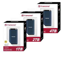Ổ cứng di động SSD Transcend 1TB/ 2TB/ 4TB , External SSD, ESD410C, USB 20Gbps, Type C, up to 2,000 MB/s, shock proof & water proof