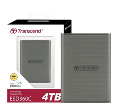 Ổ cứng di động SSD Transcend 1TB/ 2TB/ 4TB External SSD, ESD360C, USB 20Gbps, Type C, up to 2,000 MB/s, one-touch backup botton