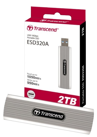 Ổ cứng di động SSD Transcend 512GB/ 1TB/ 2TB,External SSD, ESD320A, USB 10Gbps, Type-A, Capless