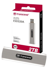 Ổ cứng di động SSD Transcend 512GB/ 1TB/ 2TB,External SSD, ESD320A, USB 10Gbps, Type-A, Capless