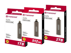 Ổ cứng di động SSD Transcend 512GB/ 1TB/ 2TB,External SSD, ESD330C, USB 10Gbps, Type-C, Capless