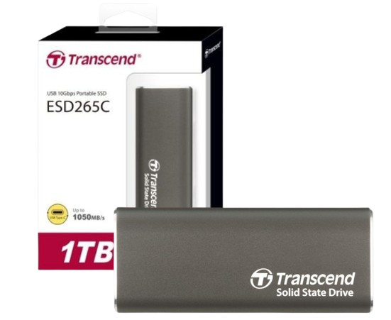 Ổ cứng di động SSD Transcend 500GB/ 1TB/ 2TB External SSD, ESD265C, USB 10Gbps, Type C, metal casing
