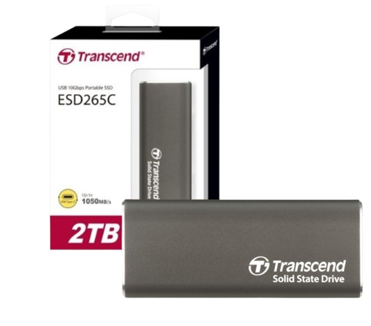Ổ cứng di động SSD Transcend 500GB/ 1TB/ 2TB External SSD, ESD265C, USB 10Gbps, Type C, metal casing