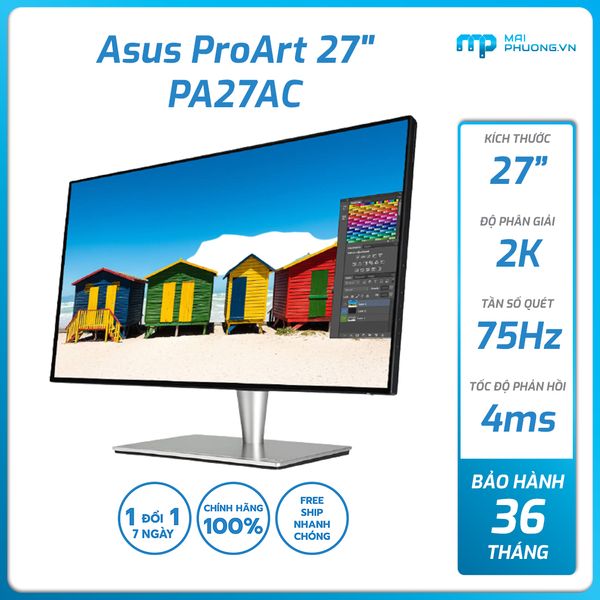 Màn hình ASUS ProArt 27 inch/LCD-IPS 2K/5ms/sRGB 100%/HDR-10 PA27AC
