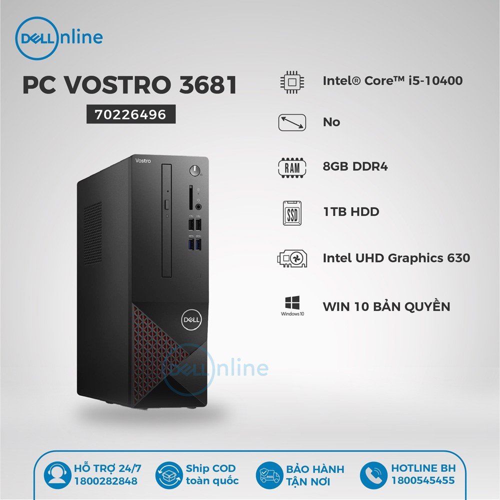 Máy bộ Dell Vostro 3681 Core i5/8GB RAM/1TB HDD/UHD 630/70226496