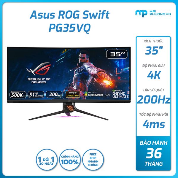 Màn Hình Cong ASUS ROG Swift Gaming 35 inch 200Hz G-Sync 4K 3440x1440 PG35VQ