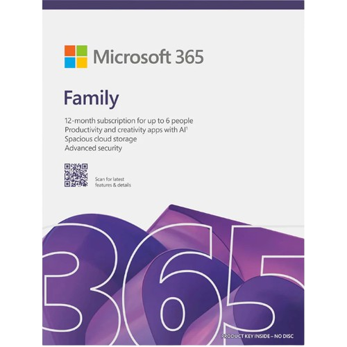 Phần mềm Microsoft 365 Family English Subscr 1YR APAC EM Medialess Emerging Market P10 EP2-36878