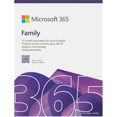 Phần mềm Microsoft 365 Family English Subscr 1YR APAC EM Medialess Emerging Market P10 EP2-36878