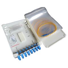 ODF 4 port, plastic mini type, wallmount (Pigtail SM, adapter, ống co nhiệt)