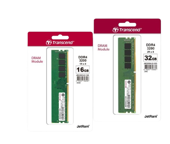 RAM Transcend 16GB/ 32GB JM DDR4 3200Mhz U-DIMM 1Rx8/ 2Rx8  2Gx8 CL22 1.2V