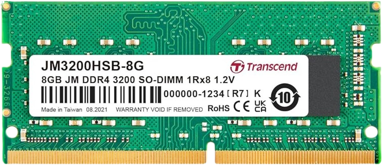 RAM Transcend 8GB JM DDR4 3200 SO-DIMM 1Rx16 1Gx16 CL22 1.2V