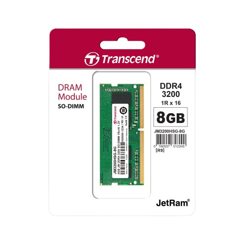 RAM Transcend 8GB JM DDR4 3200 SO-DIMM 1Rx16 1Gx16 CL22 1.2V