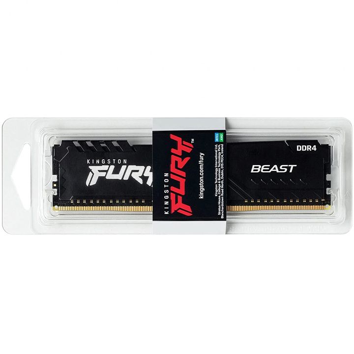 Ram PC Kingston Fury Beast Black 16GB 3200MHz DDR4 KF432C16BB/16