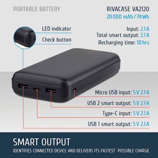 Pin sạc dự phòng Rivacase VA2120 20000mAH