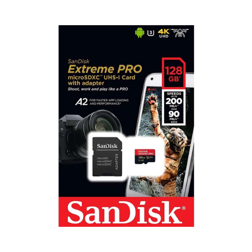 Thẻ nhớ MicroSDXC Sandisk Extreme Pro 128GB 200Mb/sR,90Mb/s (SDSQXCD-128G-GN6MA)