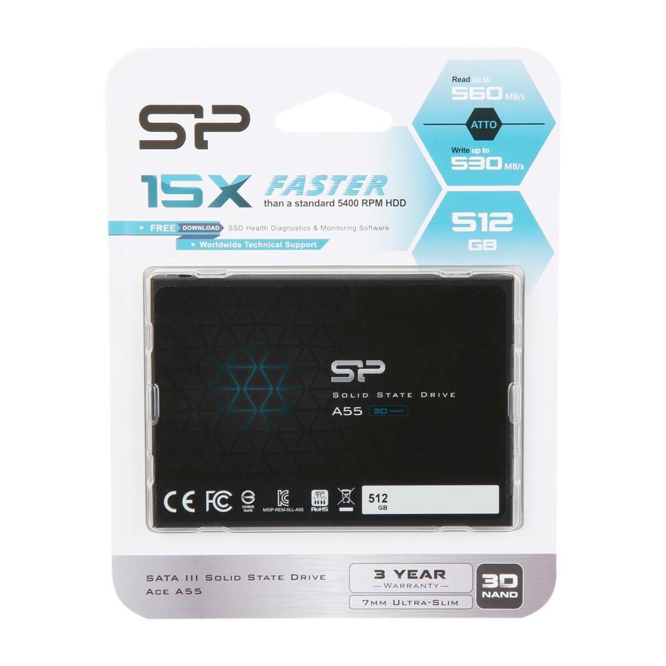 Ổ cứng SSD SILICON 512GB A55 SP512GBSS3A55S25 2.5''