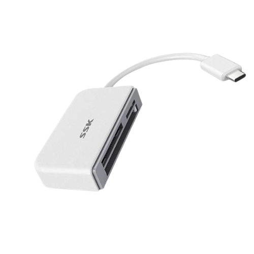 Đầu đọc thẻ nhớ cổng Usb Type-C SSK SCRM-610 Màu Trắng