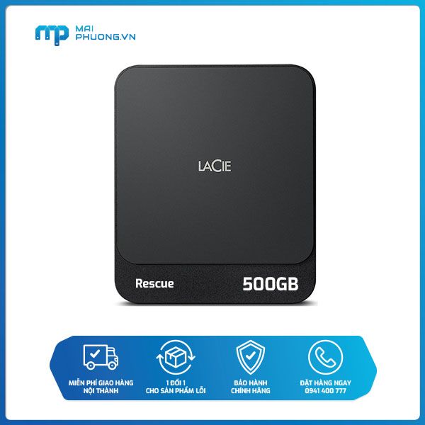 Ổ Cứng Di Động SSD Lacie Portable SSD 500GB USB-C + Rescue - STHS500400