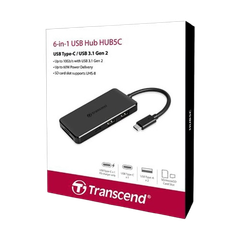Hub Transcend USB 3-Port Hub,1-Port PD,SD/MicroSD Reader, USB 3.1 Gen 2,Type C