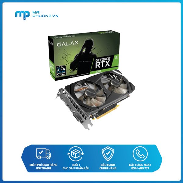 Card màn hình Galax T66D Black GF RTX2060 (1-Click OC) 6GB GDDR6 26NRL7HPX7OC