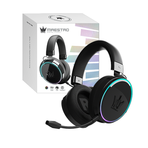 Tai Nghe Gaming Galax HOF Maestro H1 RGB Gloss Black / White