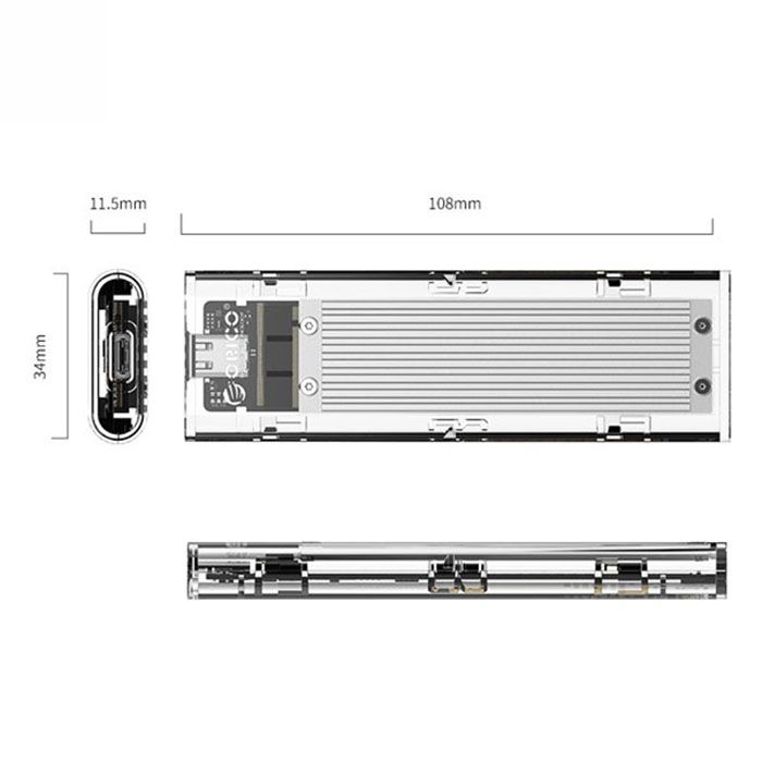 Hộp ổ cứng ORICO TCM2-C3-SV (NVMe M2 SSD/USB3.1 Gen2)