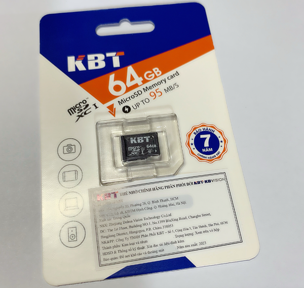 Thẻ Nhớ MicroSD KBT 64GB 95Mb/S Class 10 V30