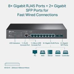 Thiết bị chuyển mạch Switch TP-Link TL-SG3210 (8 cổng Gigabit L2/2 cổng SFP)