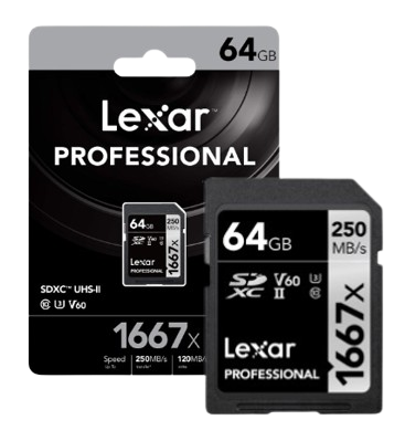 Thẻ nhớ SD Lexar Profes. 1667x SDXC UHS-II U3 V30, 64GB/ 128GB/  256GB