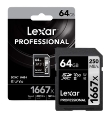 Thẻ nhớ SD Lexar Profes. 1667x SDXC UHS-II U3 V30, 64GB/ 128GB/  256GB