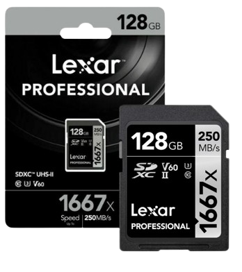 Thẻ nhớ SD Lexar Profes. 1667x SDXC UHS-II U3 V30, 64GB/ 128GB/  256GB