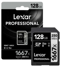 Thẻ nhớ SD Lexar Profes. 1667x SDXC UHS-II U3 V30, 64GB/ 128GB/  256GB