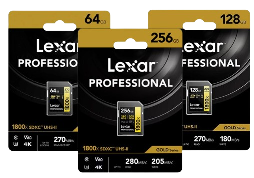 Thẻ nhớ SD Lexar Profes. 1800x SDXC UHS-II U3 V60, 64GB/  128GB/  256GB
