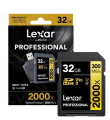 Thẻ nhớ SD Lexar Profes. 2000x SDHC/SDXC UHS-II U3, 32GB/  64GB/ 128GB