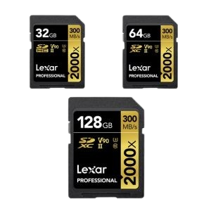 Thẻ nhớ SD Lexar Profes. 2000x SDHC/SDXC UHS-II U3, 32GB/  64GB/ 128GB