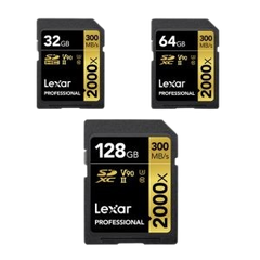 Thẻ nhớ SD Lexar Profes. 2000x SDHC/SDXC UHS-II U3, 32GB/  64GB/ 128GB