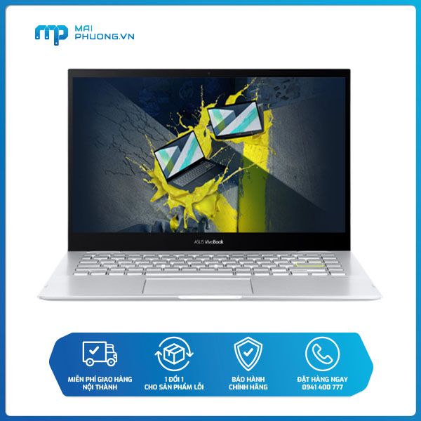 Laptop Asus VivoBook Flip 14 TP470EA EC123T Core i3-1115G4/8GB/512GB/Intel® Iris/14.0 inch FHD/Win 10/Bạc